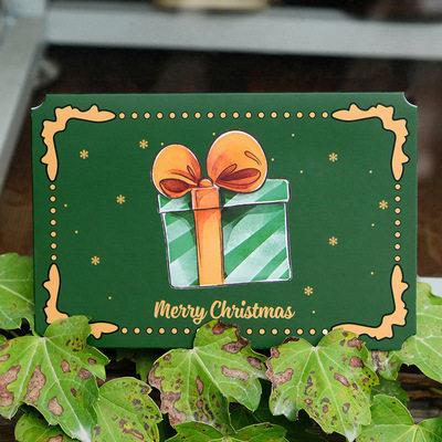 6 Vintage Horizontal Border Christmas Greeting Cards