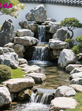 天然原石溪流石 泰山石 庭院假山造景石 园林鱼池驳岸大卵石摆件