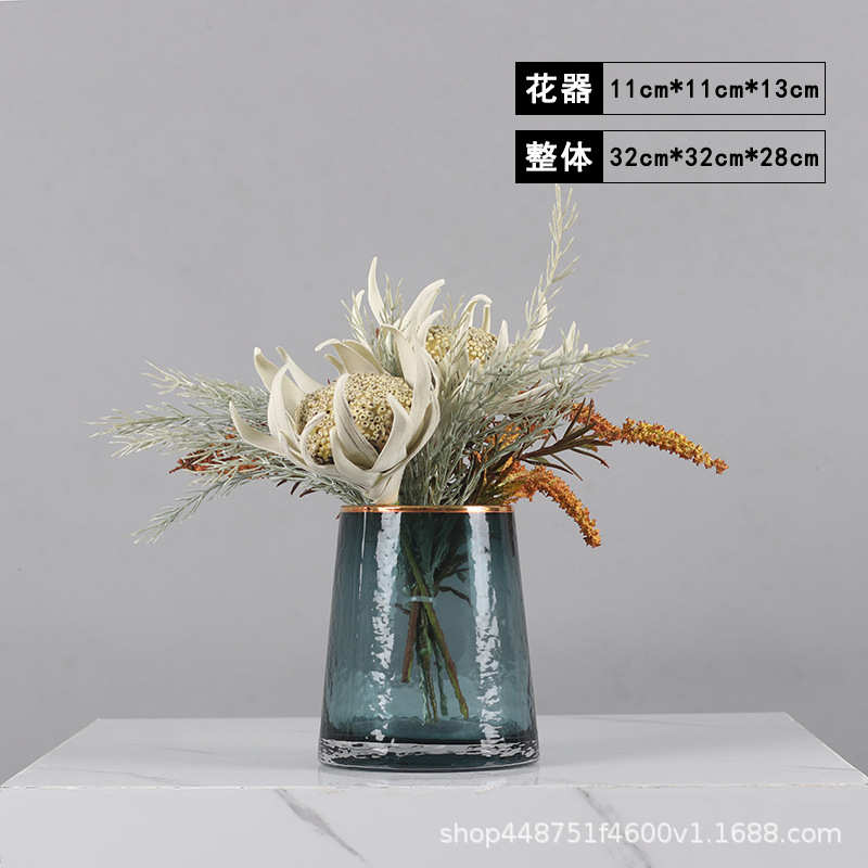 花绢摆件现代奢花艺客厅桌面套装前台板房中式轻餐桌仿真插花花样