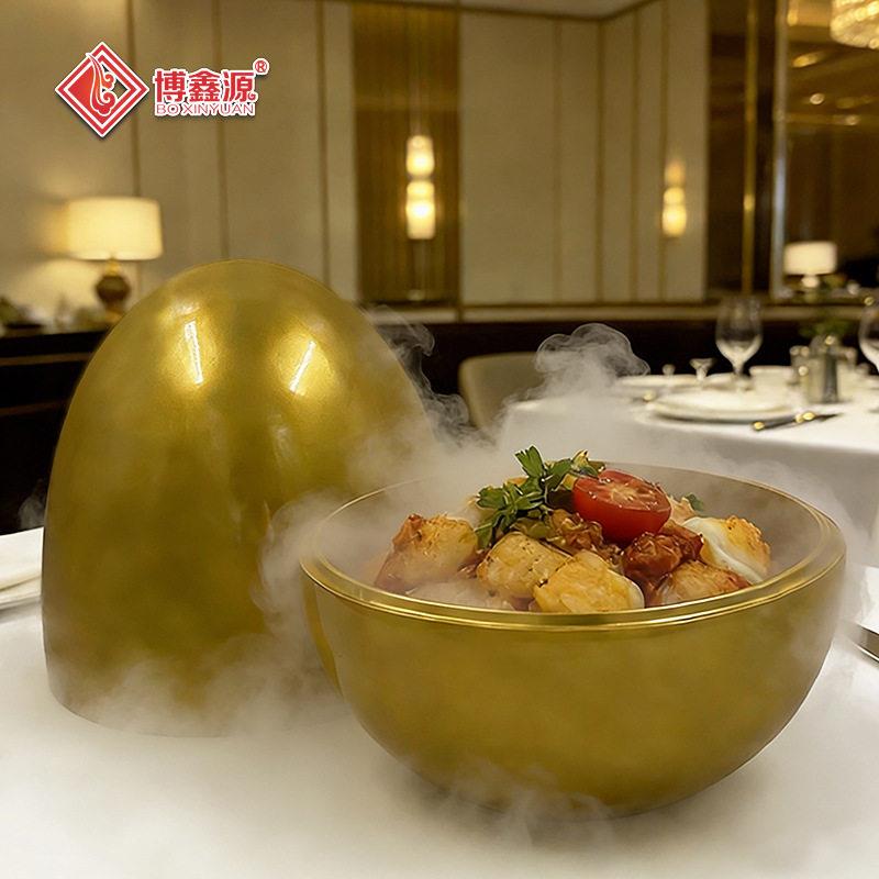 网红款特色意境菜餐具蛋壳碗 树脂金蛋干冰料理分子自助餐厅餐盘