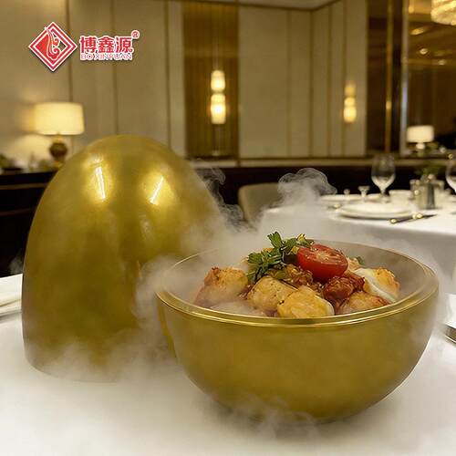 网红款特色意境菜餐具蛋壳碗 树脂金蛋干冰料理分子自助餐厅餐盘