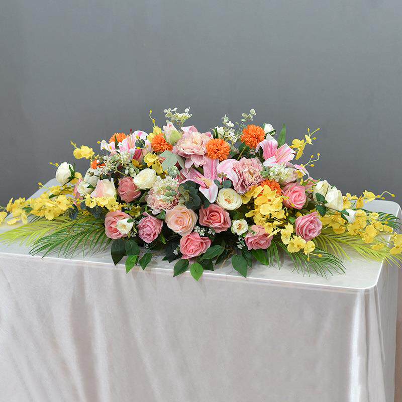 假花仿真花长形大型会议桌花商务台花办公会议室桌面装饰摆件