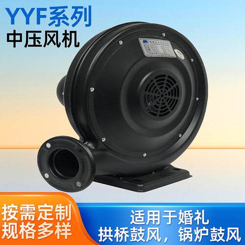 Hr180W铁中压鼓风机工业用大功率离心式炉灶锅炉鼓风机小型吹风机