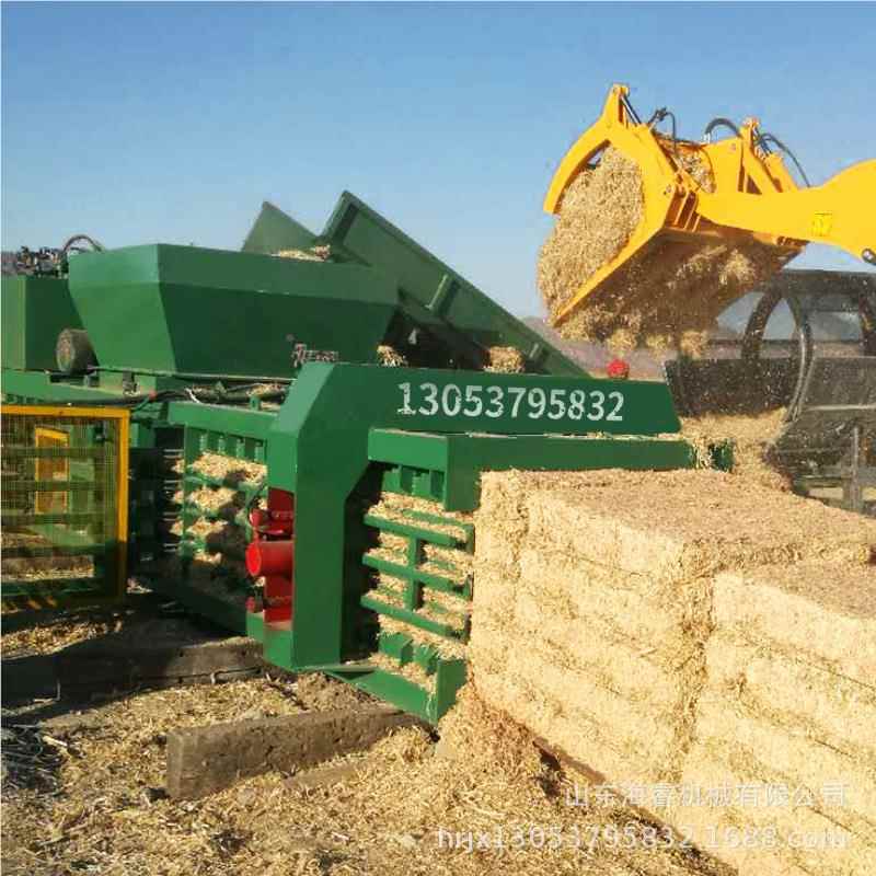 卧式编织袋压打包HR-120T机塑料薄膜废液品垃圾包机卧式打废箱打