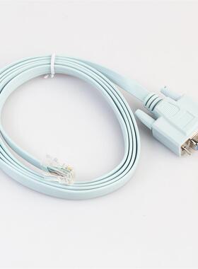 蓝色扁平全铜线路由器交换机调试RJ45公转DB9母1米5连接线