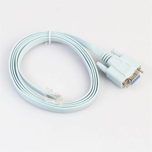 蓝色扁平全铜线路由器交换机调试RJ45公转DB9母1米5连接线