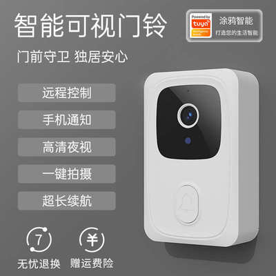 涂鸦wifi可视门铃双向语音通话视频监控家用无线高清电子猫眼防盗