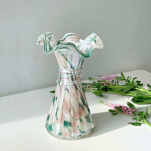家居中古芬顿风麦穗wheat琉璃花瓶插花器法式客厅软装小清新摆件