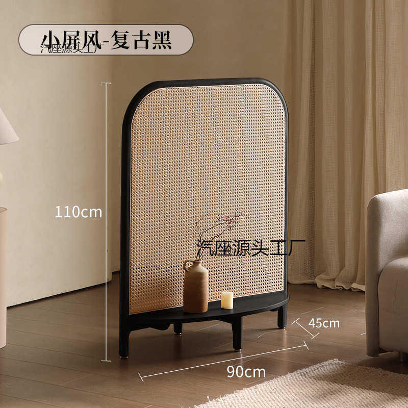 藤编实木屏风北欧卧室隔断客厅入户玄关新中式可移动简约遮挡座屏,住宅家具,庭院屏风,淘宝优惠券,粉丝福利购,淘宝优惠卷