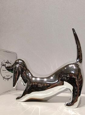 轻工KXC奢创意杜犬宾树脂摆件家客厅电视柜居装饰品简约现代酒柜