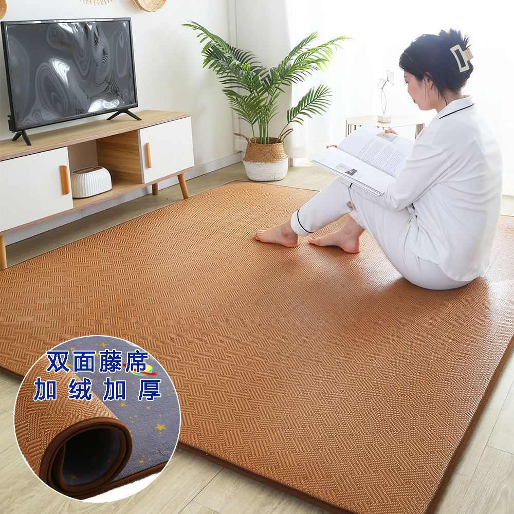 凉席火炕席日式垫房间两用睡打地铺米塌双面爬行夏季藤地客厅塌垫