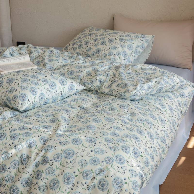 韩式小碎花全棉床上四件套春夏学生宿舍单人床单被套女生被罩床品