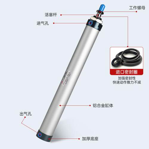 MAL铝合金迷你气缸 20x25-32x75-40x100精密小型气动微型气缸