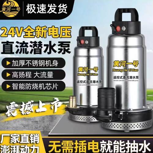 充电式抽水泵小型家用抽水机24V大功率浇地灌溉神器高扬程潜水泵