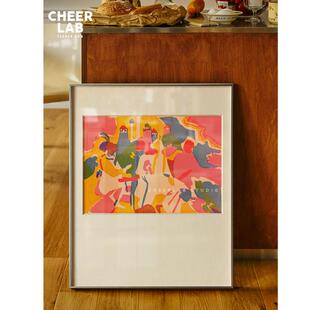 康定斯基抽象艺术客厅落地装饰画现代北欧餐厅简约挂画