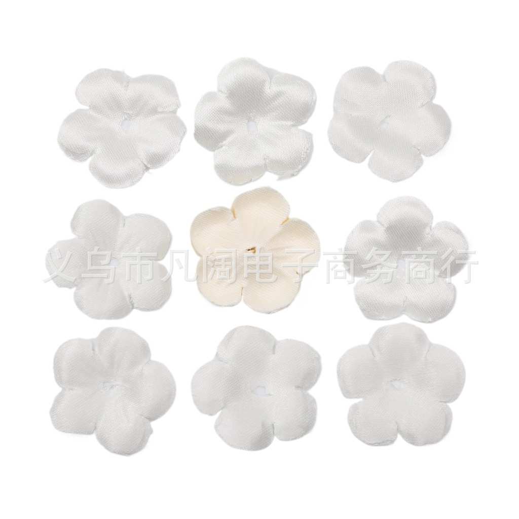 DIY手工材料 直径2cm 色丁绢布五瓣梅花桃花 婚纱服饰装饰