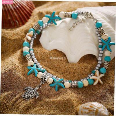 Bohemian Handmade Beads Starfish Anklets Beach Foot Jewelry