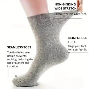 7 Pairs Man Non Binding Diabetes Socks Comfortable Breathabl