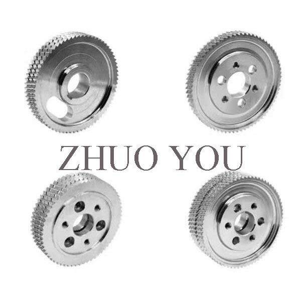 四面刨配件送料轮铁粗细齿轮压轮带键槽六孔定位钢轮木工机械配件