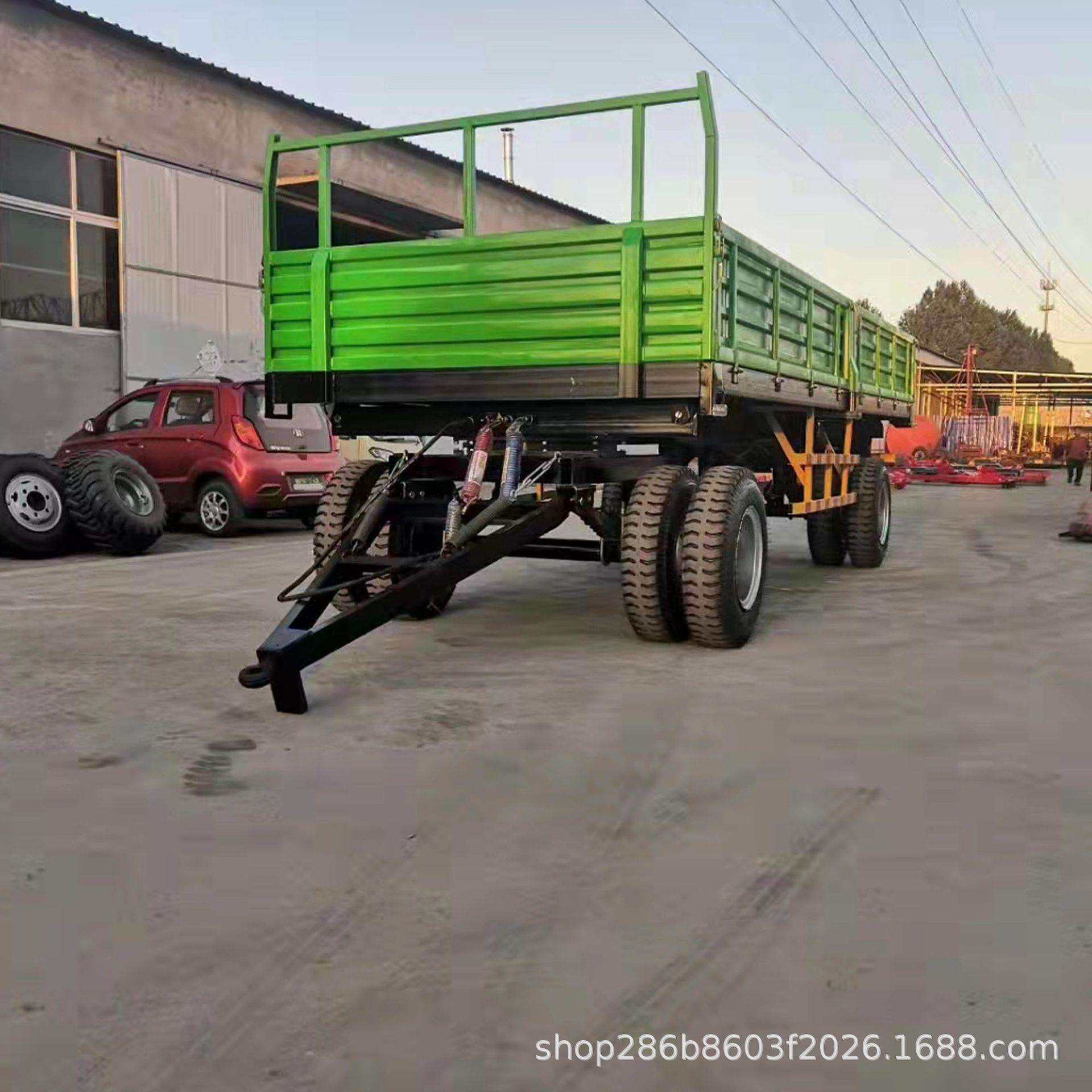 运输粮食拖车载重2吨3吨拖车制作非自卸拖车双桥四轮拖车斗