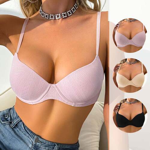 Womens Solid Daily Color Wireless Bra, Breathable For Women