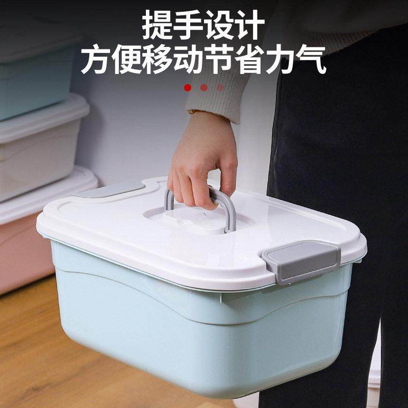 日本收纳箱塑料衣服整理箱子有盖手提储物箱特大号玩具零食收纳盒