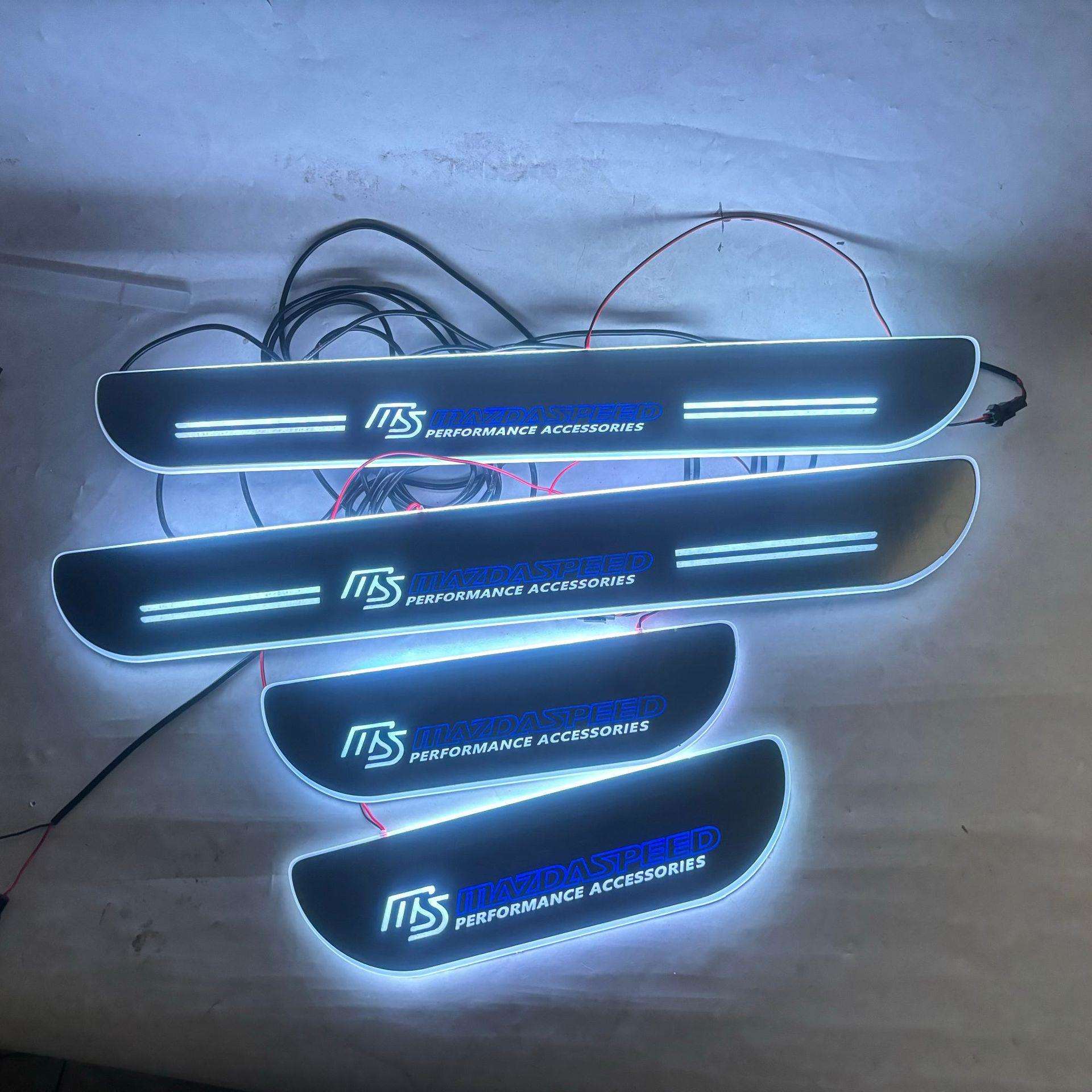 4片适用于Mazda 3迎宾踏板Mazda 6LED灯七彩幻彩跑马灯门槛条改装