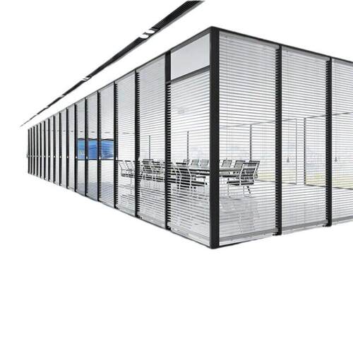 双玻百叶隔断墙中空百叶隔断铝合金防火隔音公室玻璃隔断厂家