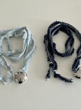 东大门牛仔布韩国简约休闲项链