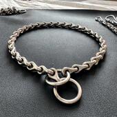 304不锈钢龙骨狗项圈p炼脖圈大型犬猛犬中亚罗威那卡斯罗杜宾脖套