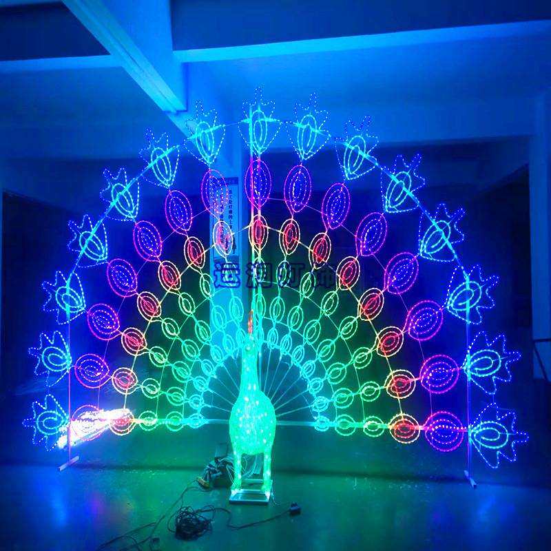 户外LED造型灯动感可编程孔雀灯光节庆圣诞节景观装饰楼盘亮化