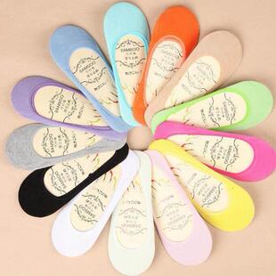 5pairs women boat non-slip invisible no show bamboo socks0