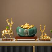 饰品财 家居客厅办公室招财装 中陶聚无品牌 宝盆摆件招财瓷聚新式