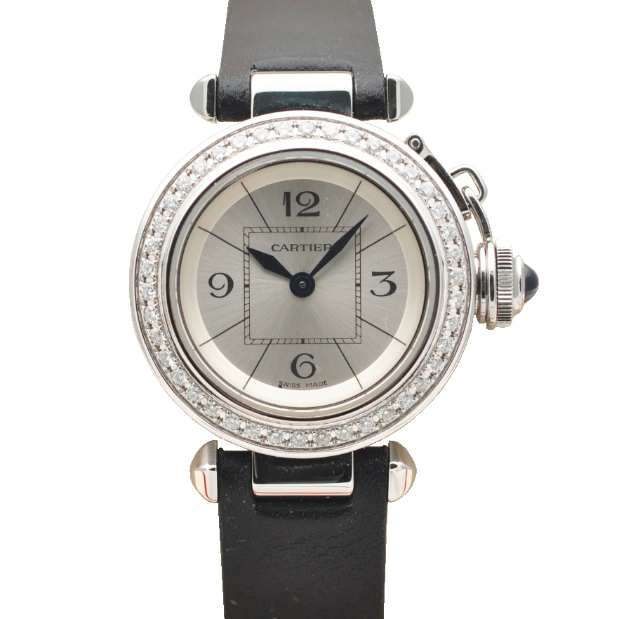 [9.8新]卡地亚帕莎后镶钻石英女表27mm