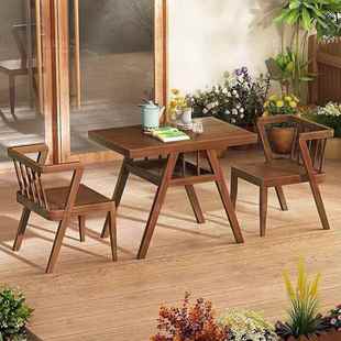 休阳台茶桌椅组合闲三件套家桌用实木茶喝茶小户型餐706桌简易桌