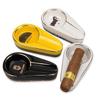 雪茄专用烟灰缸创意个性时尚陶瓷户外旅行便携式家用烟缸欧式客厅