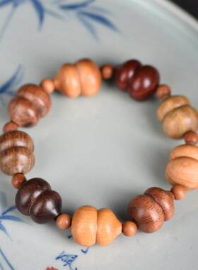 Buddha Bead Mala Prayer Gourd Pendant Hand String Jewelry