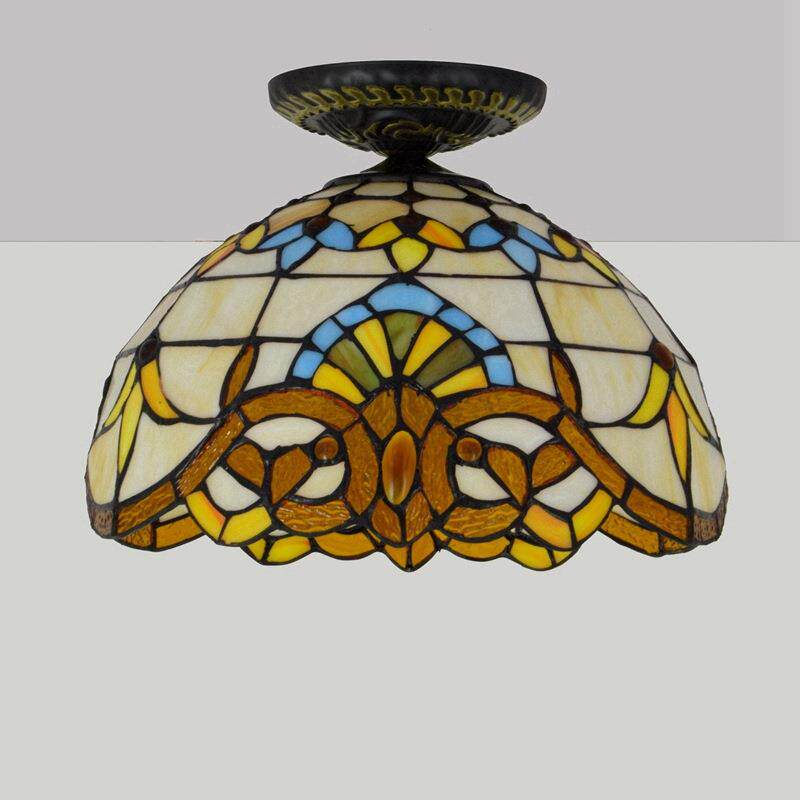 蒂凡尼彩色玻璃复古巴洛克餐厅卧室过道走廊浴室吸顶灯具