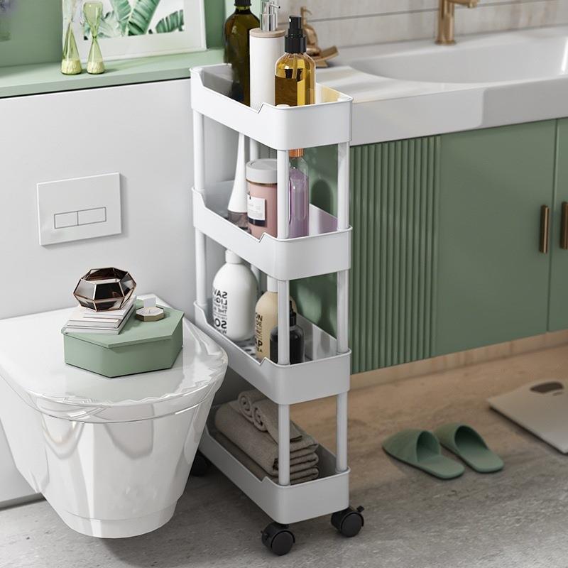夹缝置物架移动厕所洗手卫生间落地多层浴室窄缝隙小推车收纳架r