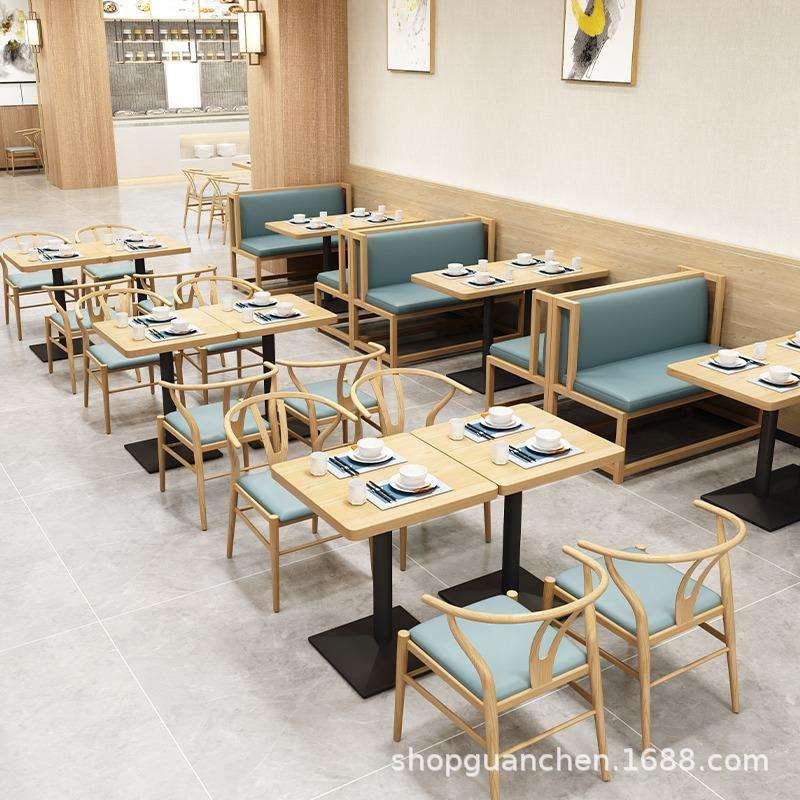 餐饮饭店桌椅铁艺卡座沙发商用主题餐厅奶茶店现代简约双人网红