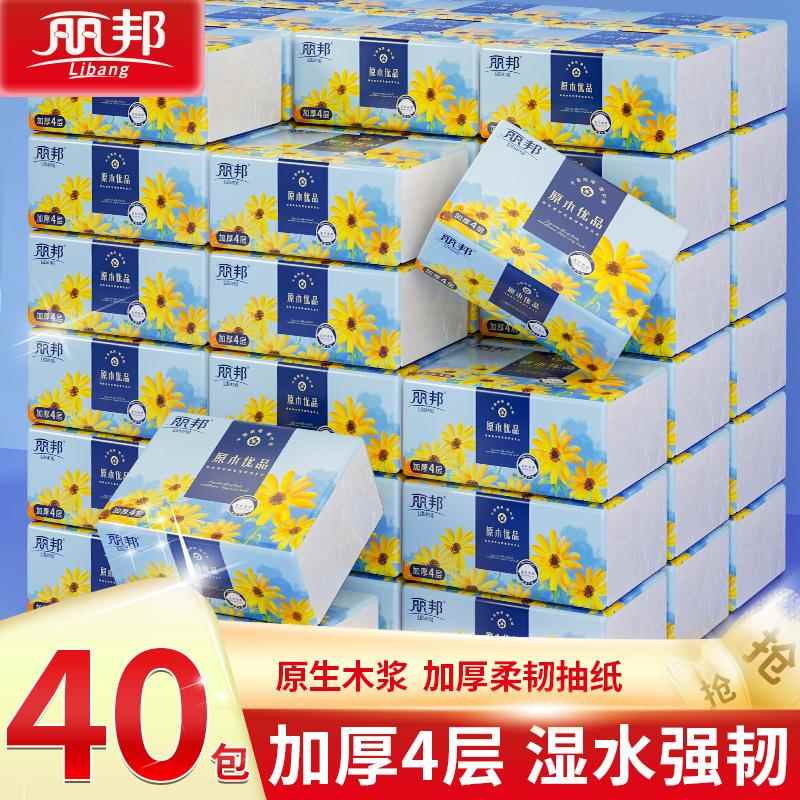 丽邦300张抽纸家用餐巾纸面巾纸整箱实惠卫生纸巾纸抽妇婴纸巾