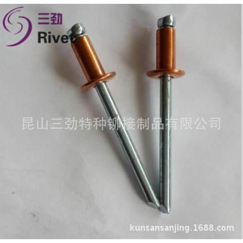 铜抽紫芯铆钉开口型545拉铜扁圆头铆钉铆钉紫铜铆钉抽芯钉黄铜铆
