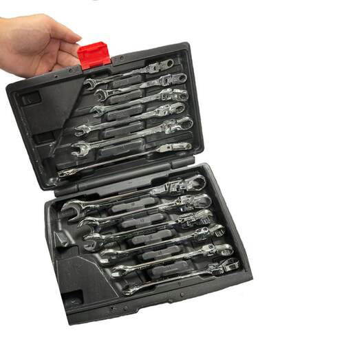 新款12PC两用扳手活动头 8-19mm汽修工具12件套两用扳手组套装