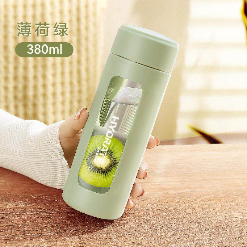 玻璃水杯女生高颜值便携防摔耐高温2025新款简约办公家用泡茶杯子