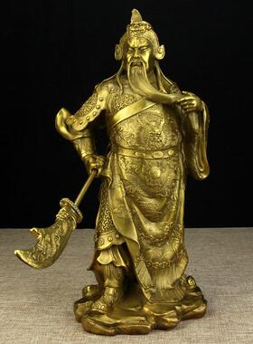 高档铜像维佛塔菩萨关公佛像吴财佛殿祭拜甘护法桌面蓝饰装品