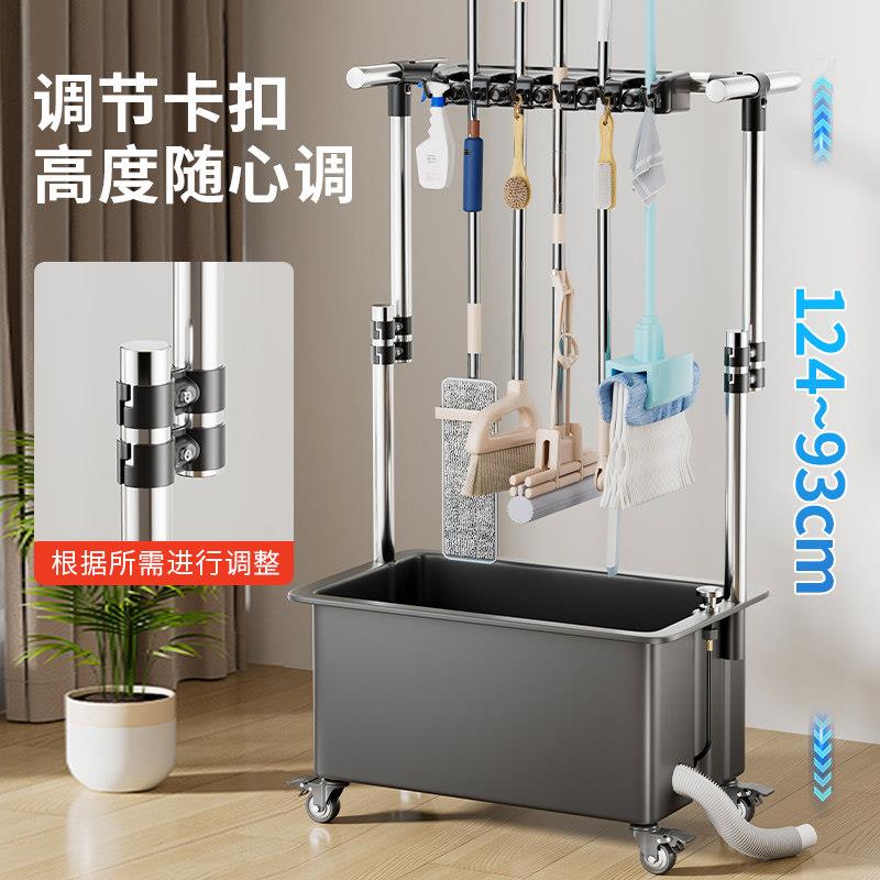 可移动拖把池户外阳台化妆室家用商用拖布挂架洗地盆水槽拖把水桶
