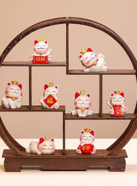 中式古风客博古架鸡翅木多宝新阁招fgj财猫厅玄关摆件乔迁小居装