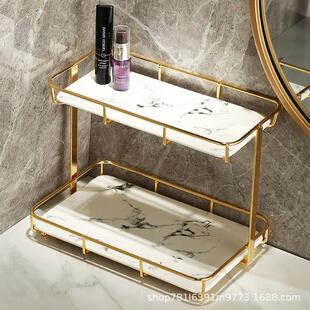 卫生间洗手洗漱台面置物架浴室厕所轻奢桌面梳化妆用品收纳架子盒