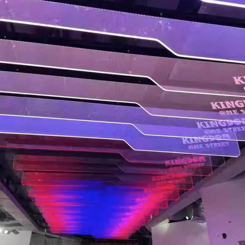 特色酒店KTV酒吧清吧装饰艺术七彩异形导光板矩阵光组工程吸顶灯