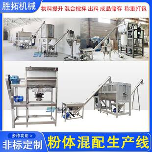 不锈钢卧式搅拌机粉体双螺带混合机颜料粉搅拌机有机肥成套生产线